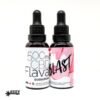 CBD oil drops in bottles with bubble gum flavor for relaxation and wellness.