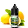 CBD Lemon Sherbet E-Liquid bottle with lemons and leaves for CBD vaping.
