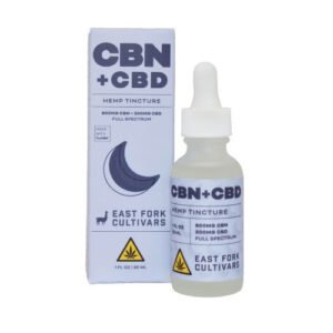 CBD and CBN hemp tincture bottle with packaging from Cannablisshop Europe.