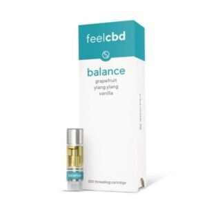 FeelCBD Balance CBD cartridge with grapefruit, ylang ylang, vanilla scent.