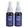 Two bottles of Furry Friends Pet CBD Oil with droppers, 300mg and 600mg.