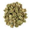 Close-up of Tropical Tempest Smalls cannabis buds with dense green trichomes.