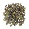 Close-up of Wesley's Wish Smalls cannabis buds with purple and green hues.