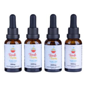 CBD oil bottles from Cannablisshop Europe with different strengths.